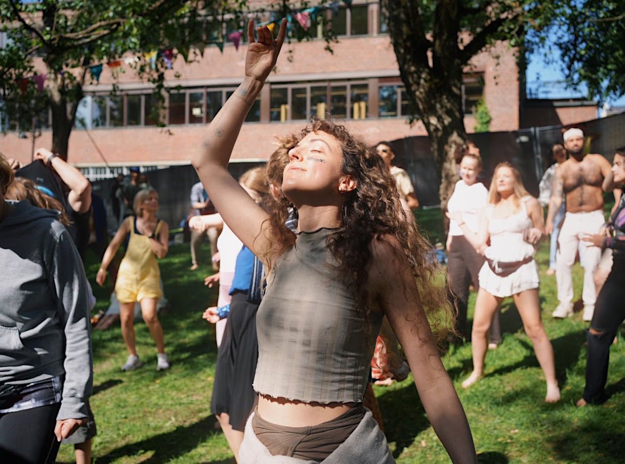 A dancer twirling in the sun